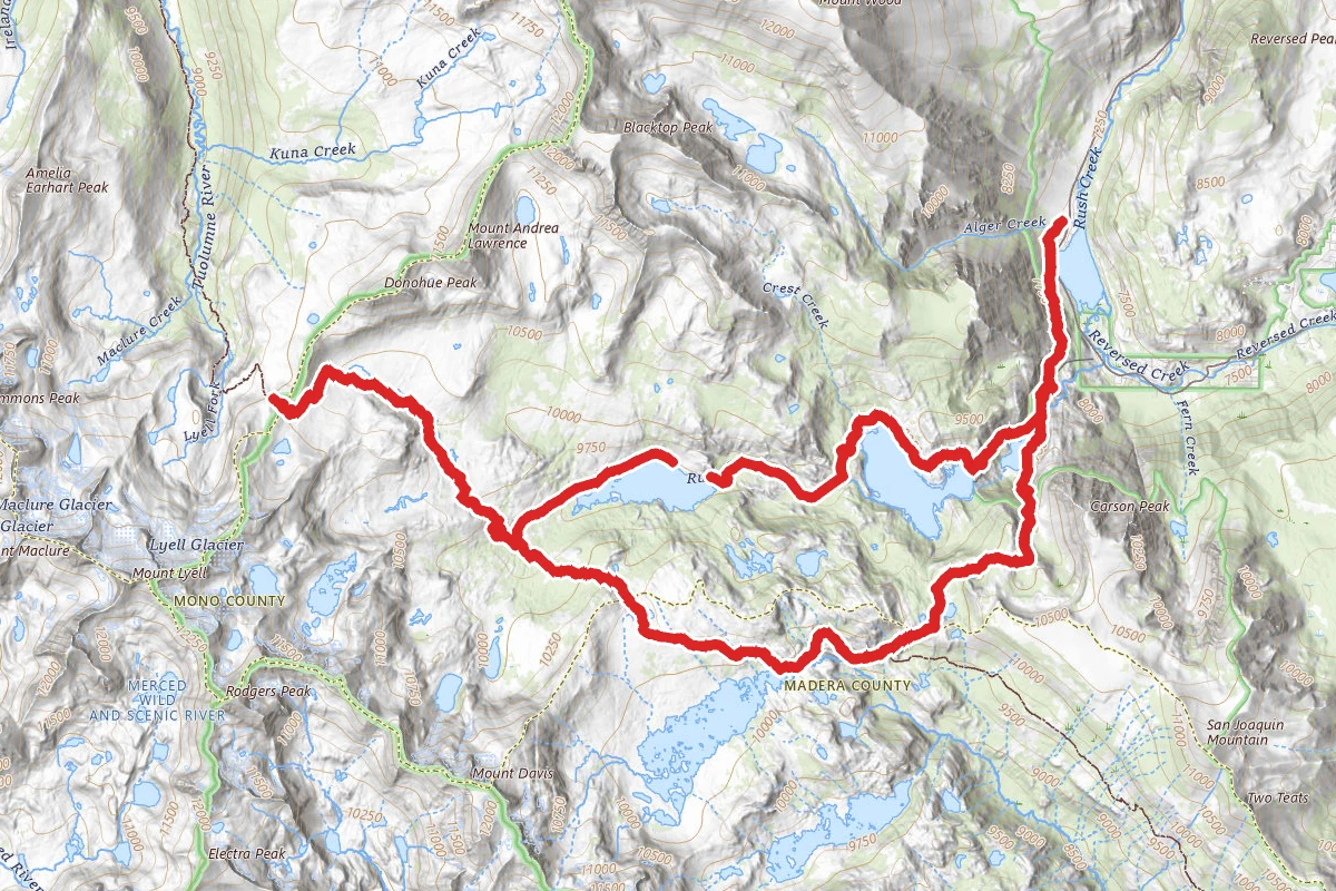 Donohue Pass via Rush Creek and John Muir Trail
