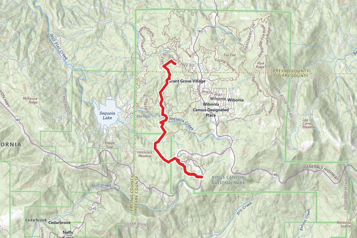Azalea Campground to Big Stump Grove