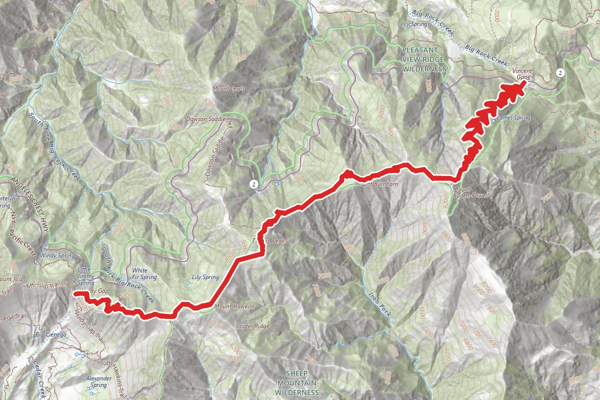 Vincent Gap to Windy Gap