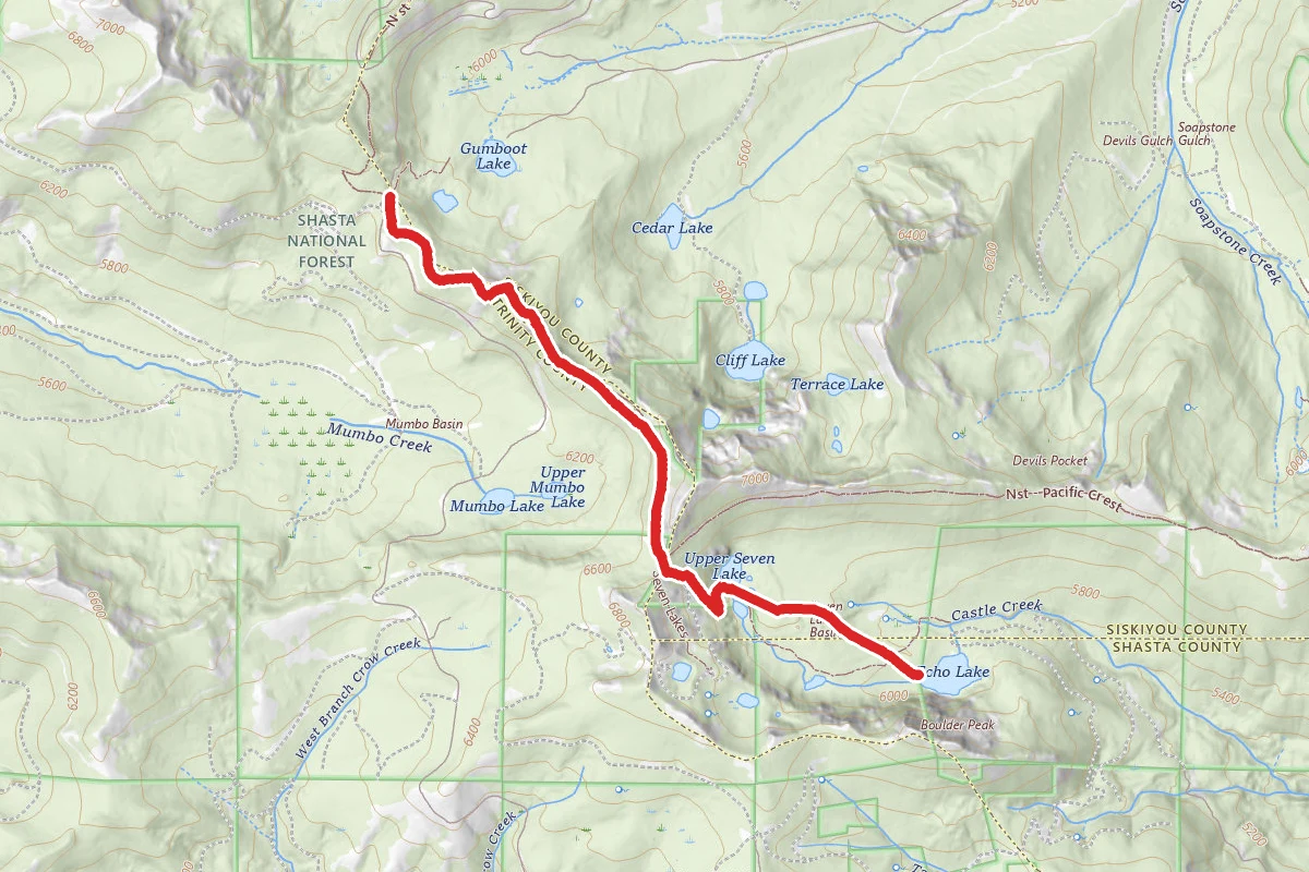 Echo Lake Via Pacific Crest Trail