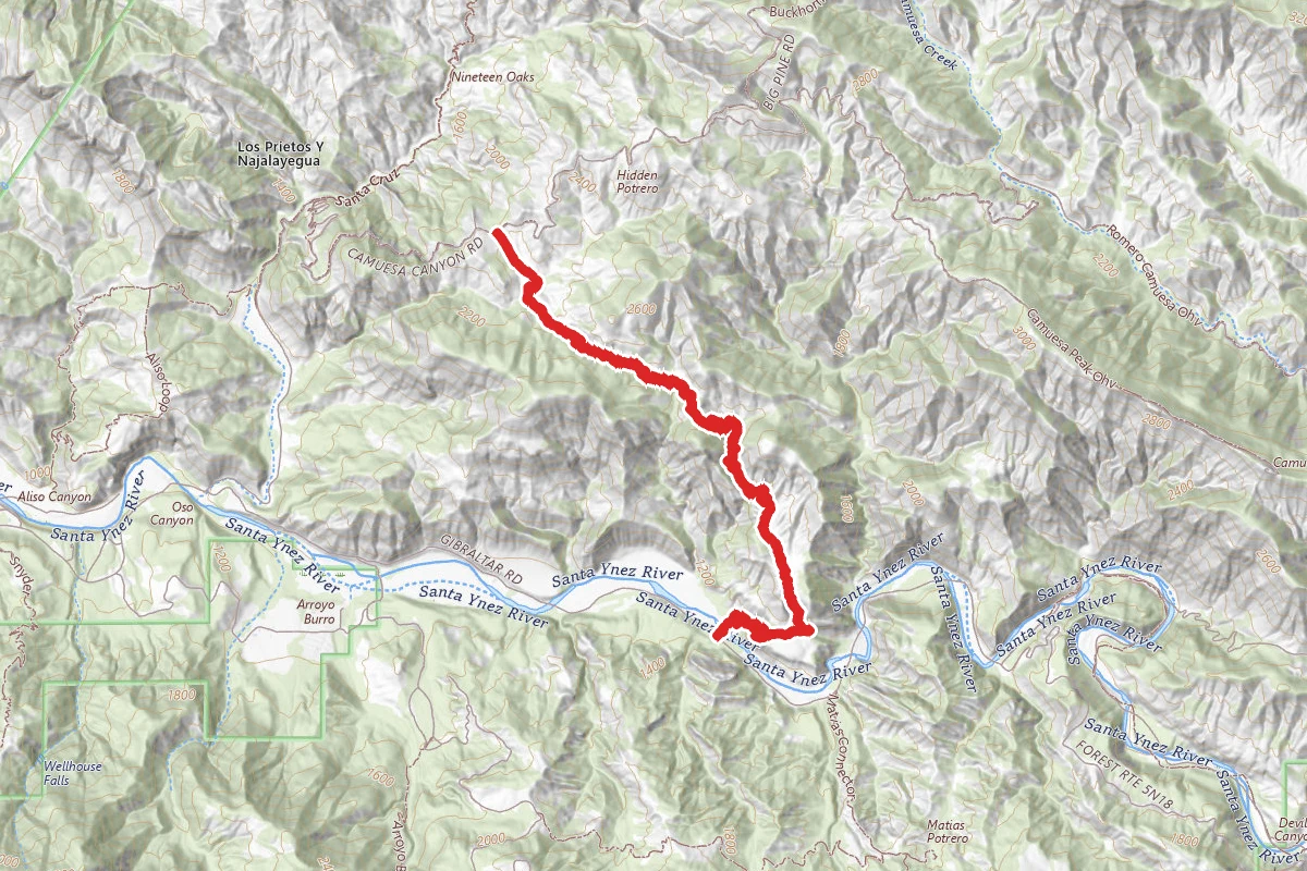 Camuesa Connector Trail from Camuesa Road