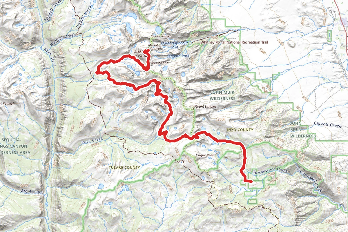 Mount Whitney via Cottonwood Lakes