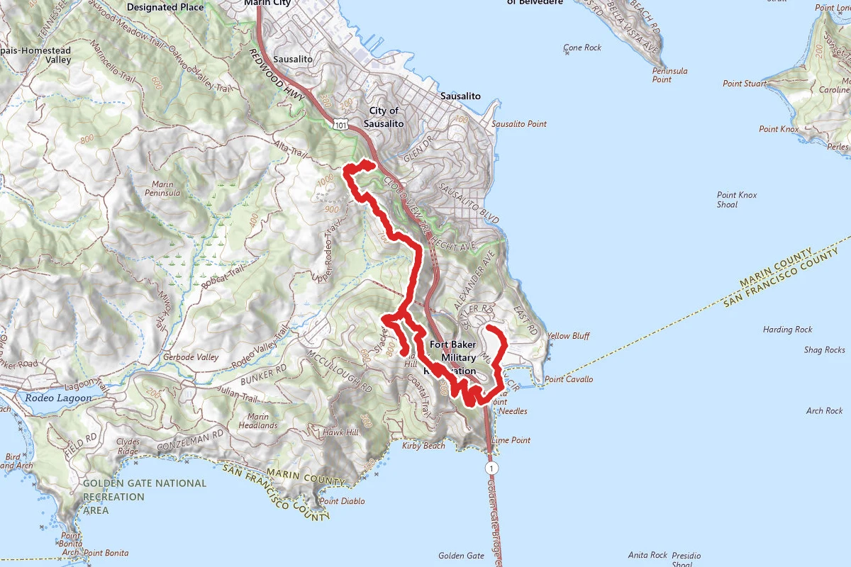 Morning Sun to Slacker Hill to Cavallo Point