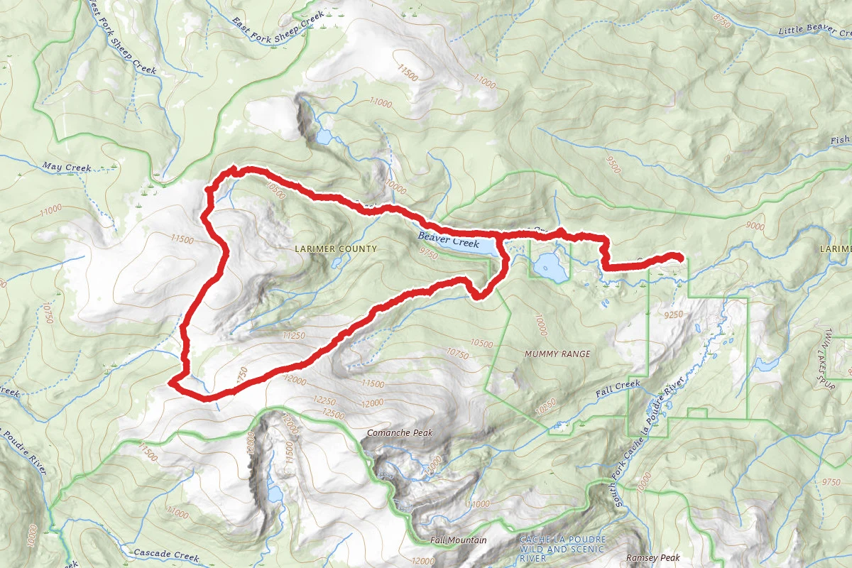 Hourglass, Brackenbury Cabin and Beaver Creek Loop
