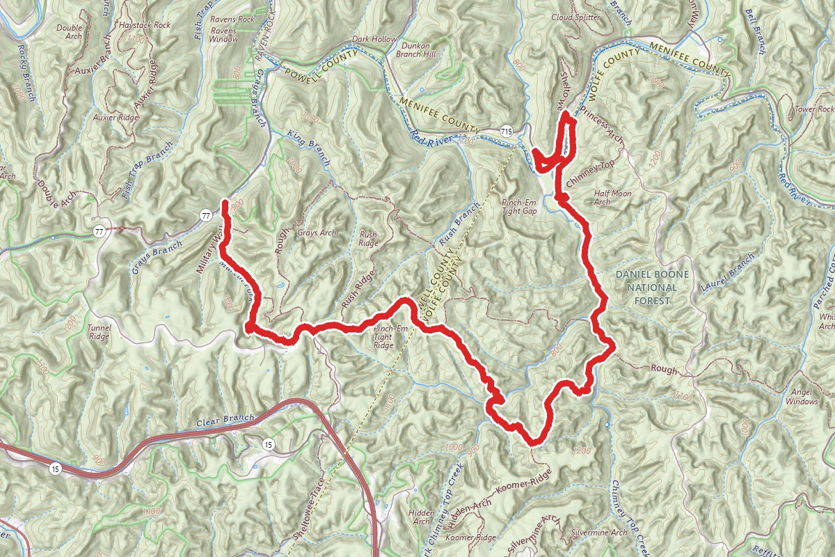 Martin's Fork to Sheltowee Suspension Bridge