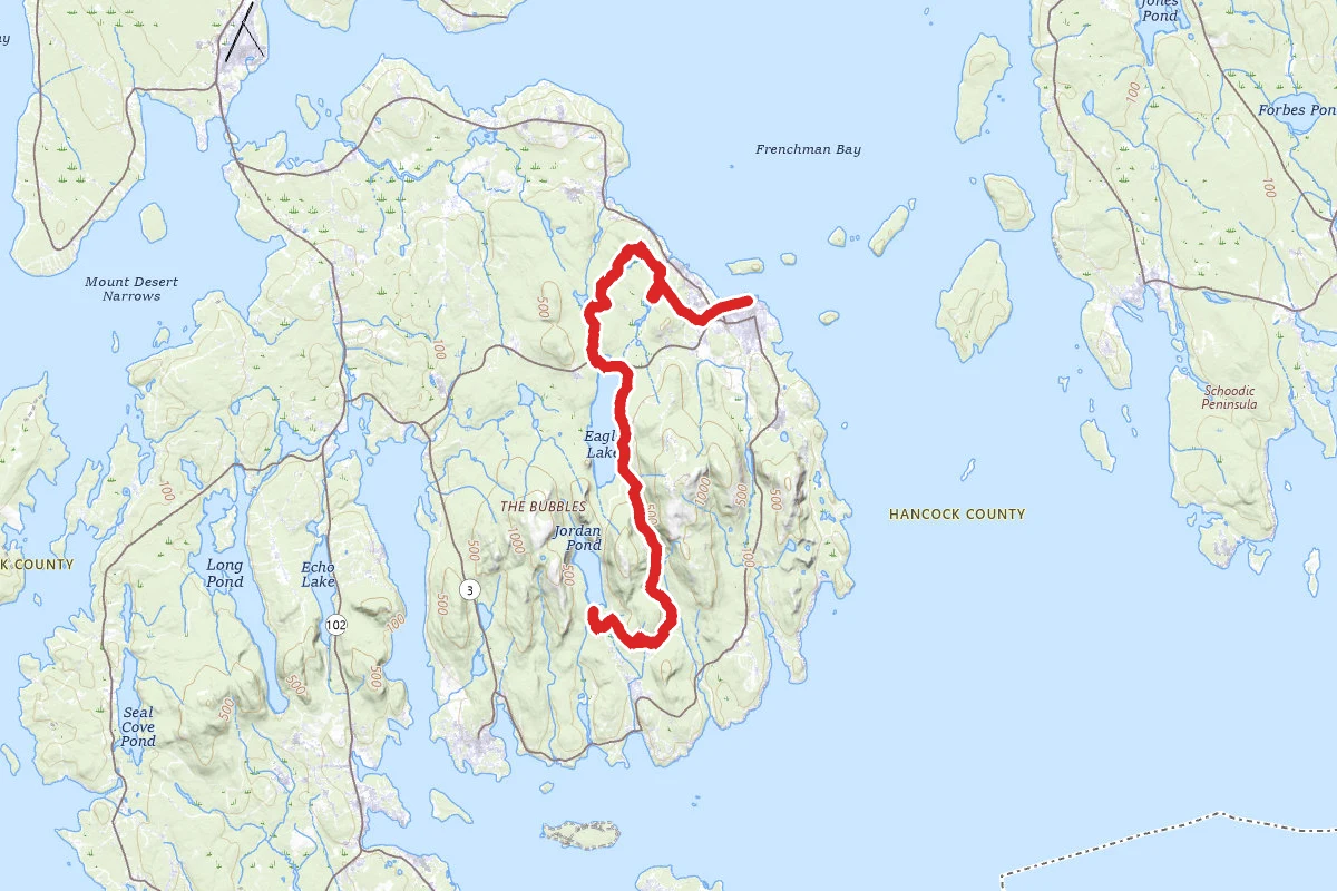 Acadia Carriage Road from Bar Harbor to Jordan Pond