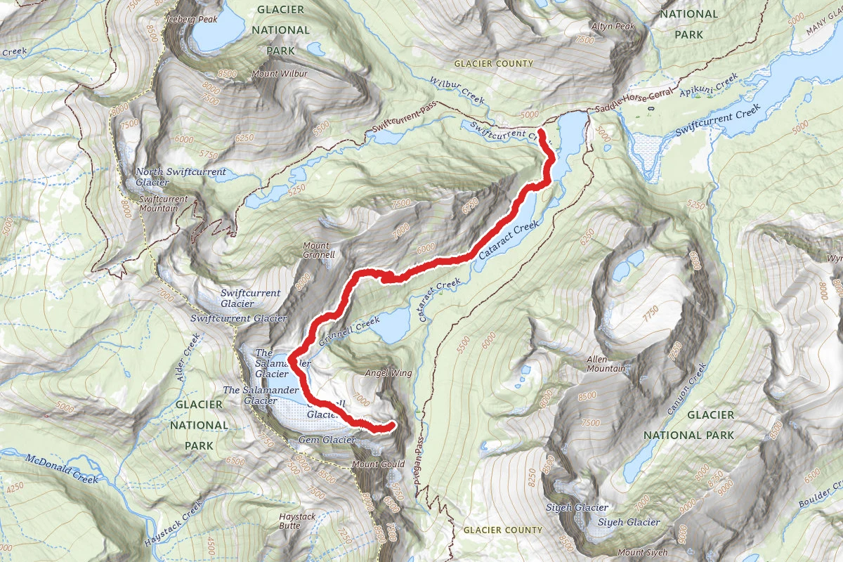 Grinell Glacier and Wing Lookout