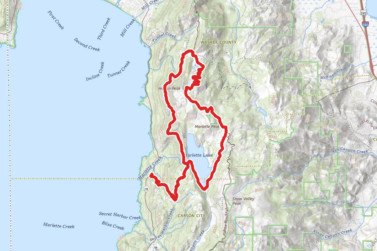 Marlette Lake and Twin Lakes Loop Trail