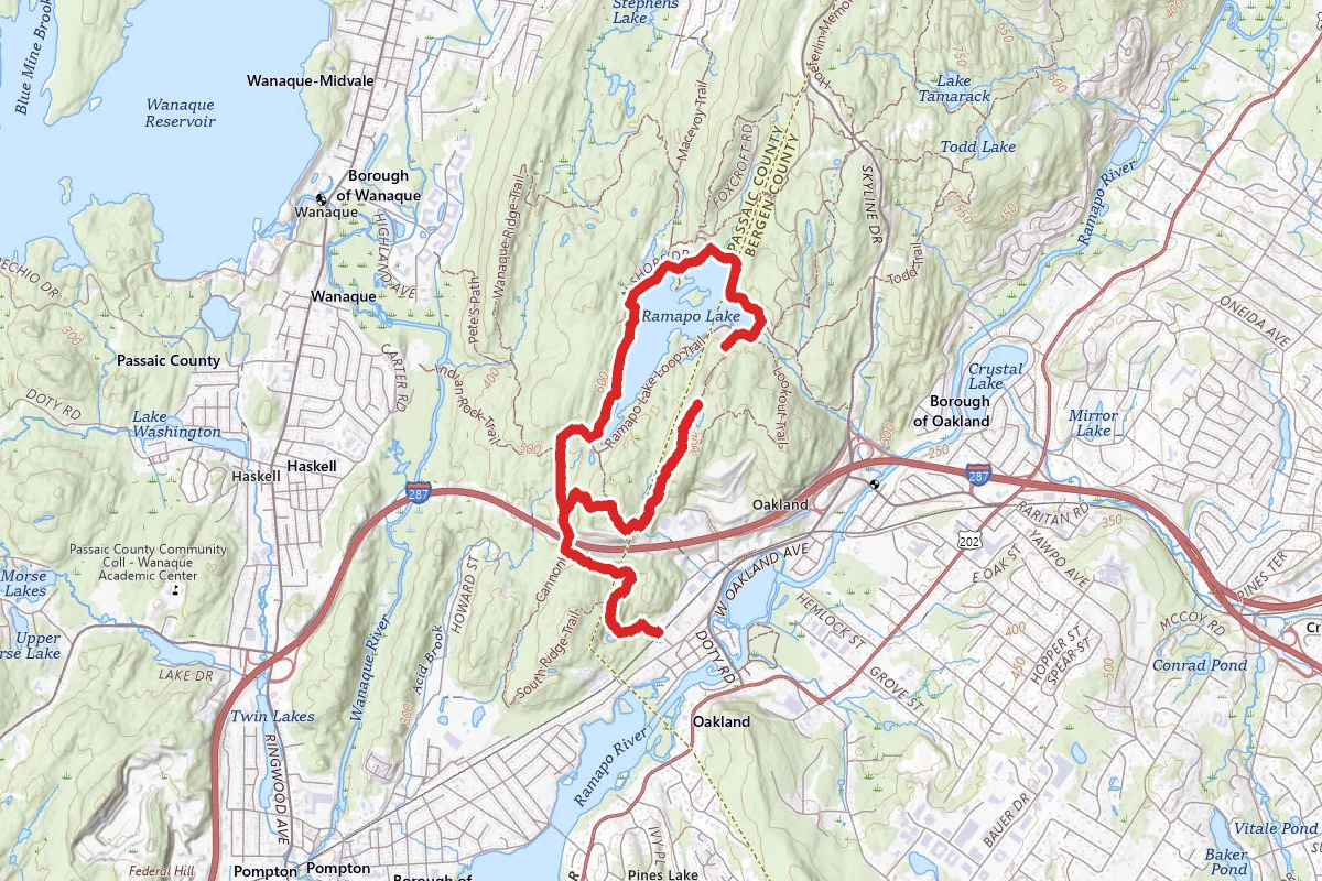 Ramapo Lake from Pool Hollow Trailhead