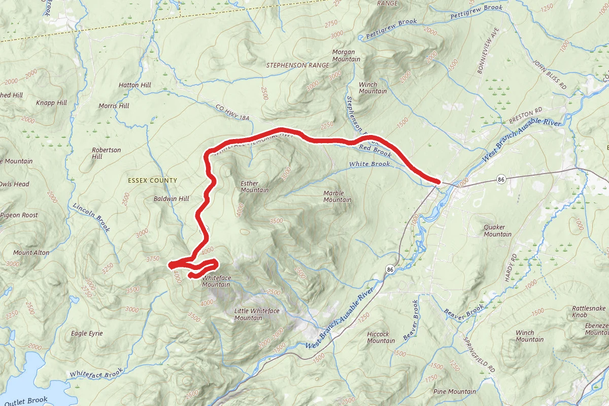 Whiteface Mountain Cycling Route