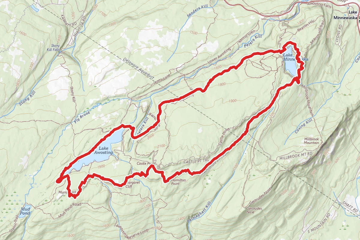 Upper Awosting, Lake Awosting, Scenic Trail, Hamilton Point, Minnewaska Lake