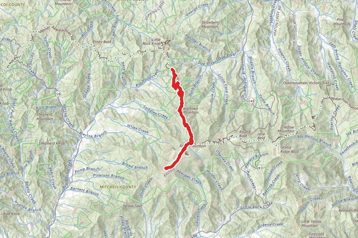 Hughes Gap to Roan High Bluff