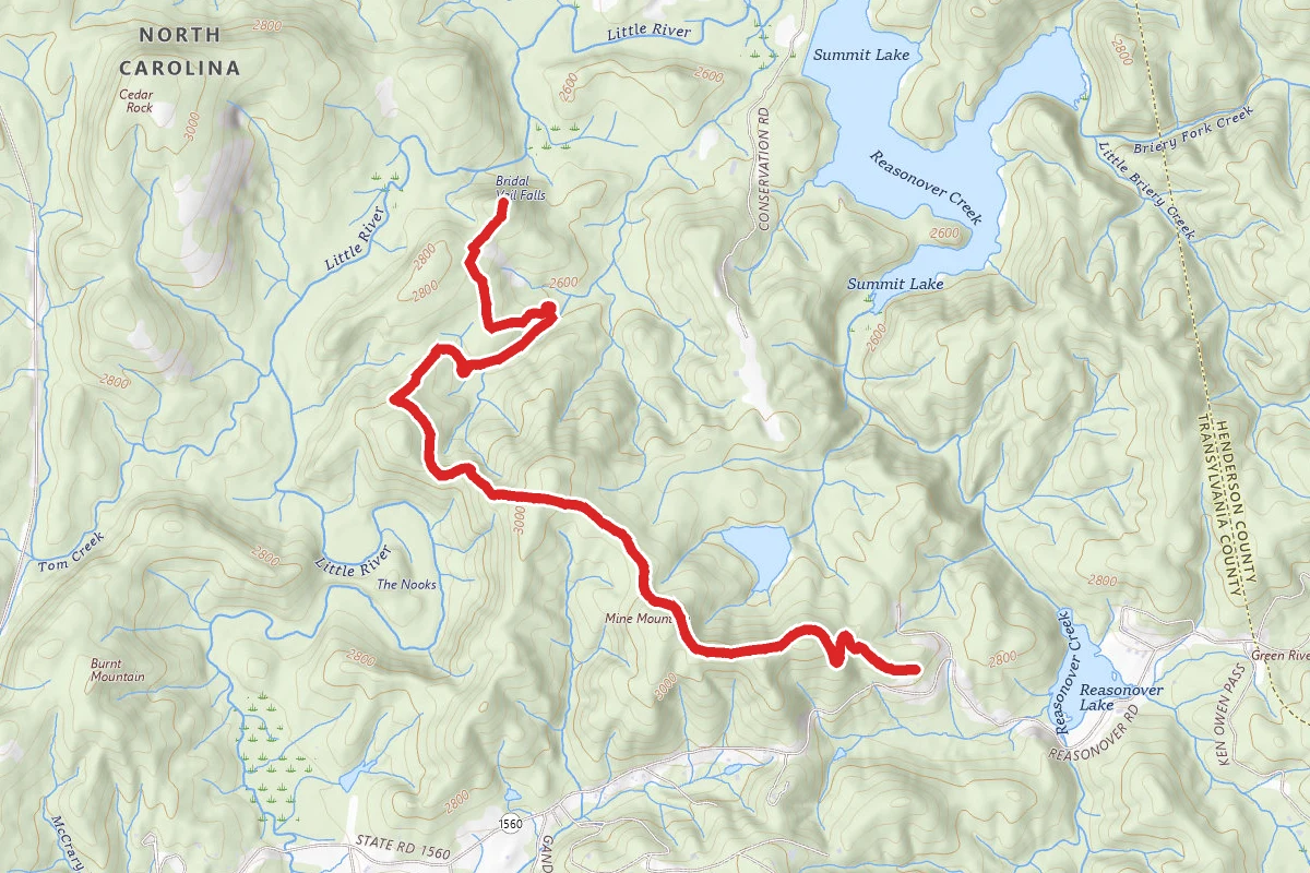 Bridal Overlook via Mine Mountain, Cart Trail, Laurel Ridge, Corn Mill Shoals