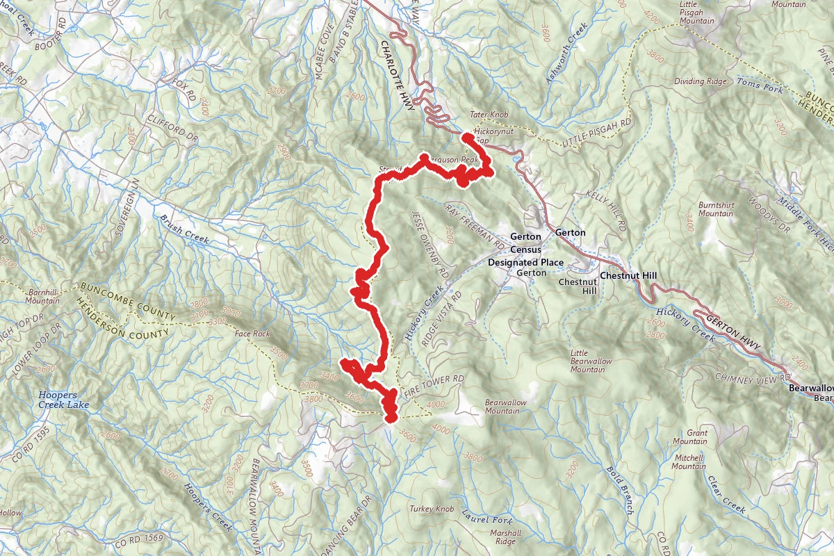 Trombatore to Blue Ridge Pastures to Ferguson Peak to Ferguson Trail