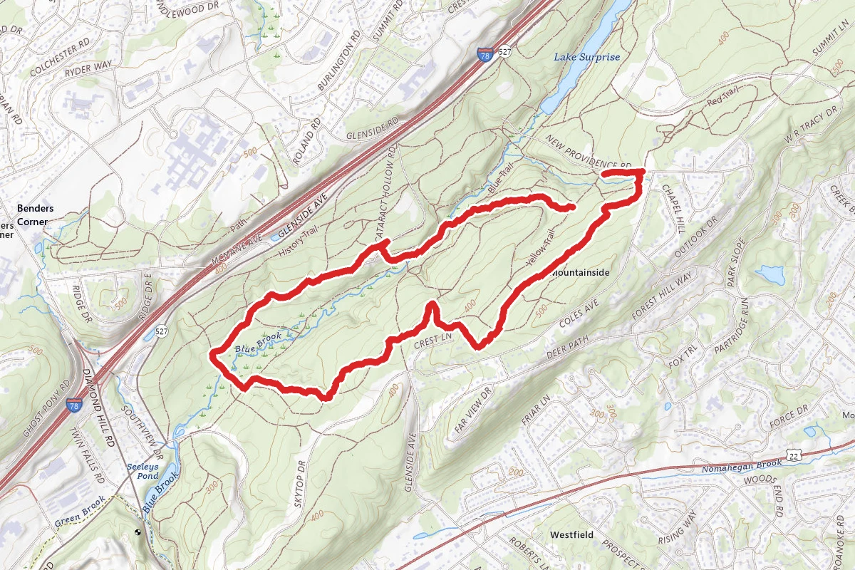 Watchung White, Purple and Yellow Trail Loop