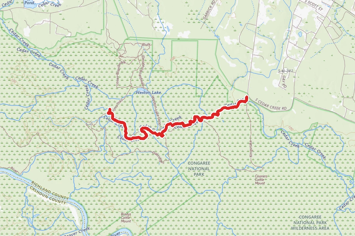 Cedar Creek Paddle Route
