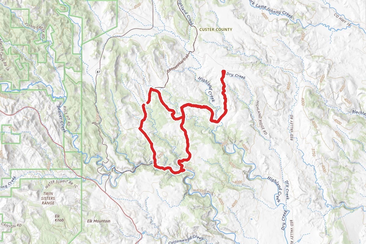 Highland Creek Trail to Centennial Trail Loop
