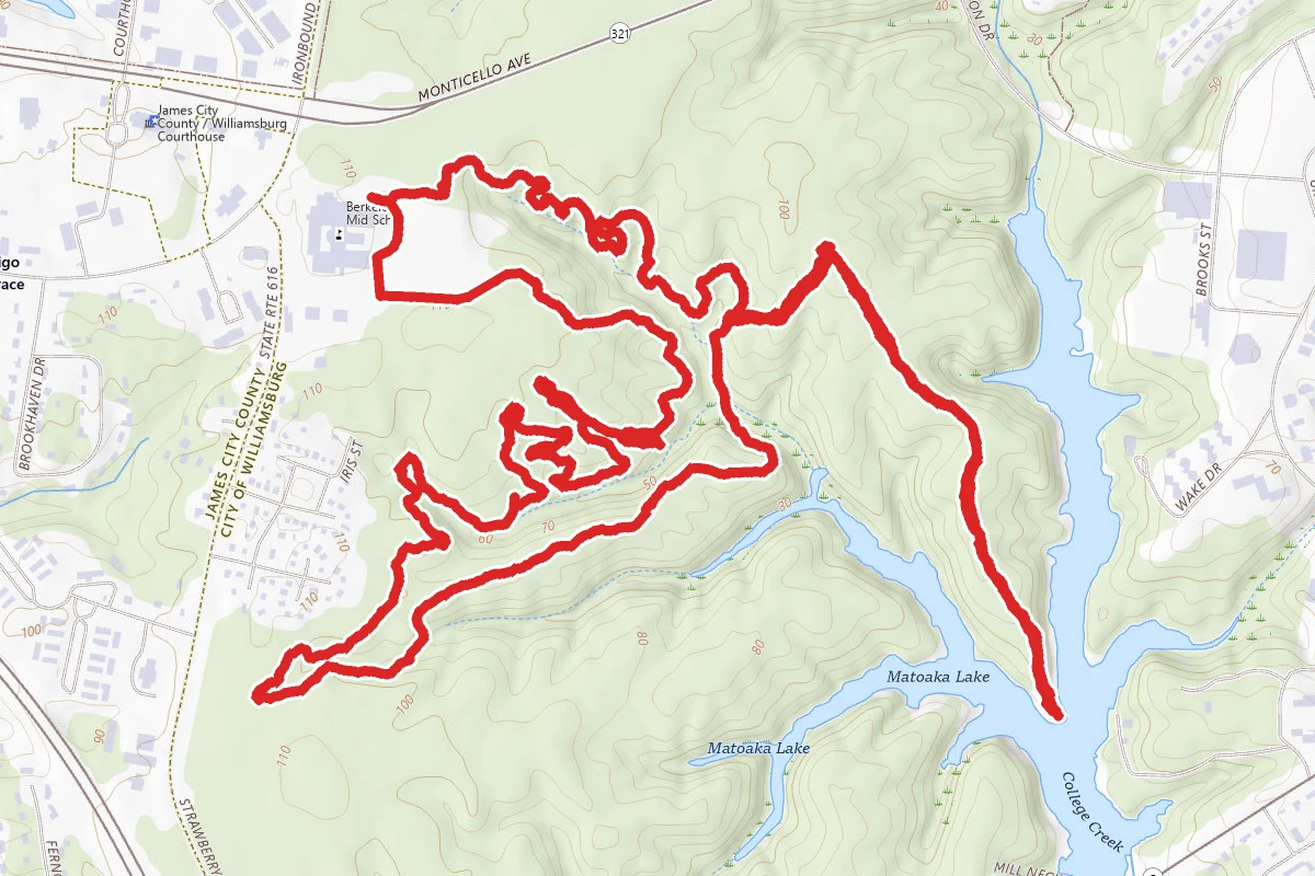 Matoaka Peninsula and Woods Loop