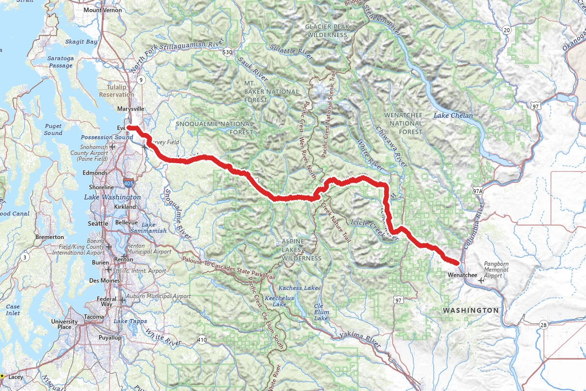 Cascade Scenic Drive route map