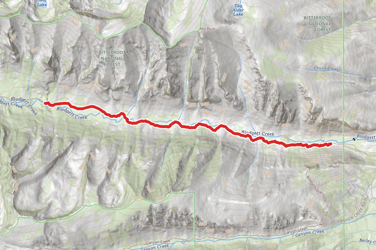 Blodgett Canyon to Waterfall
