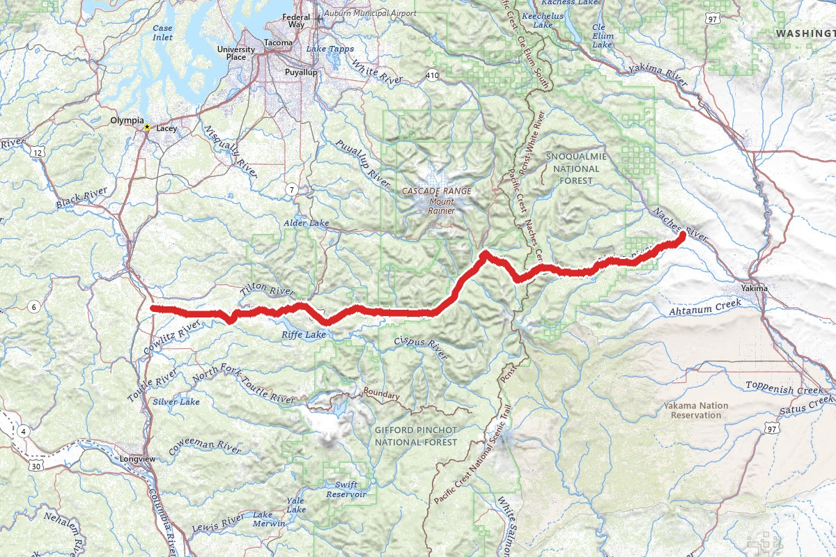 White Pass Scenic Byway route map