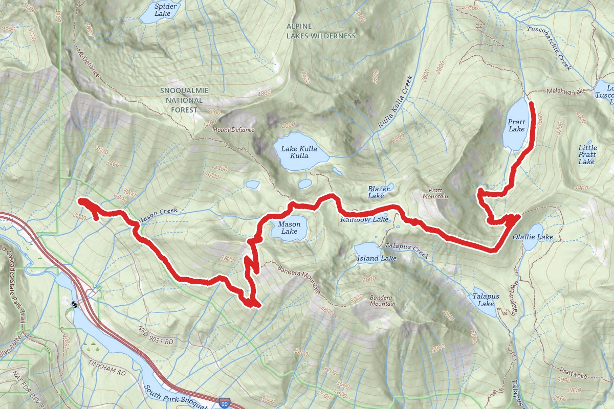 Pratt Lake Trail via Mason Lake Trail
