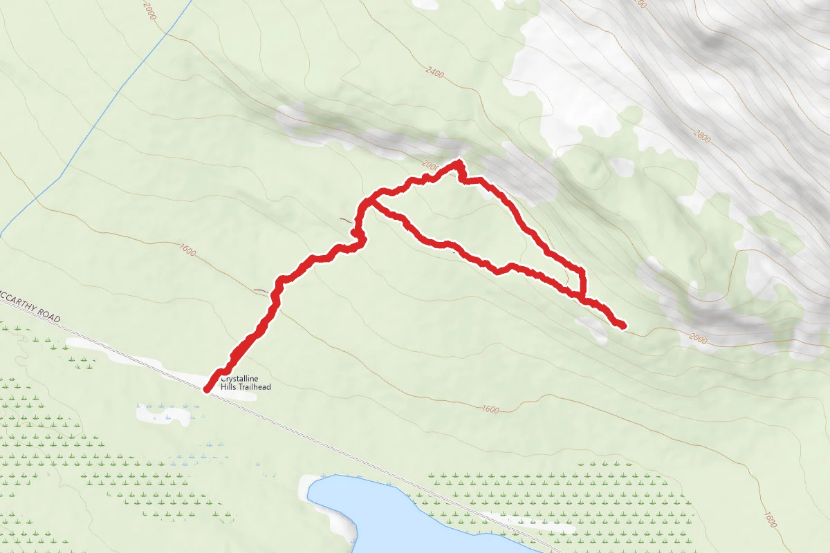 Crystalline Hills Trail route map