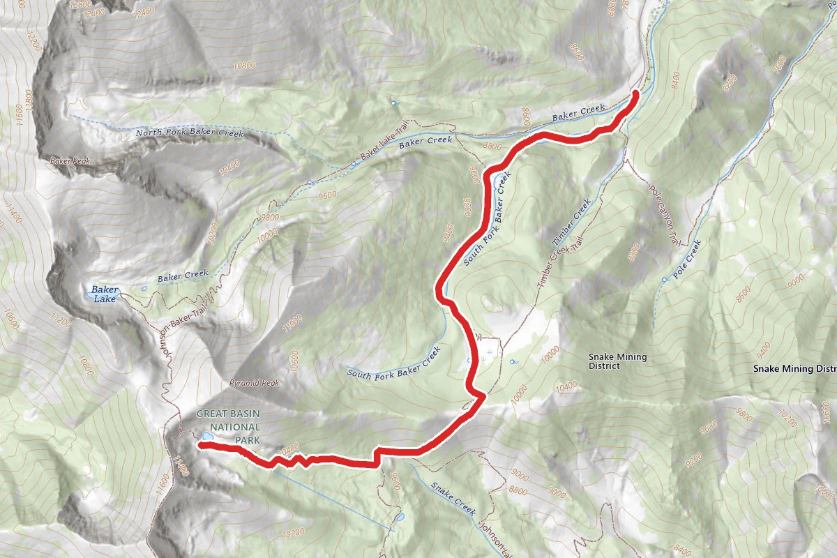 Johnson Lake via South Fork Baker Creek