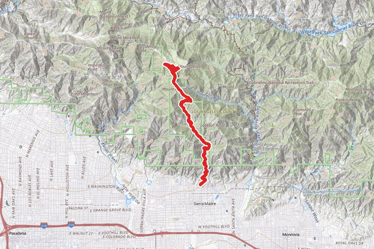 Mount Wilson via Little Santa Anita Canyon