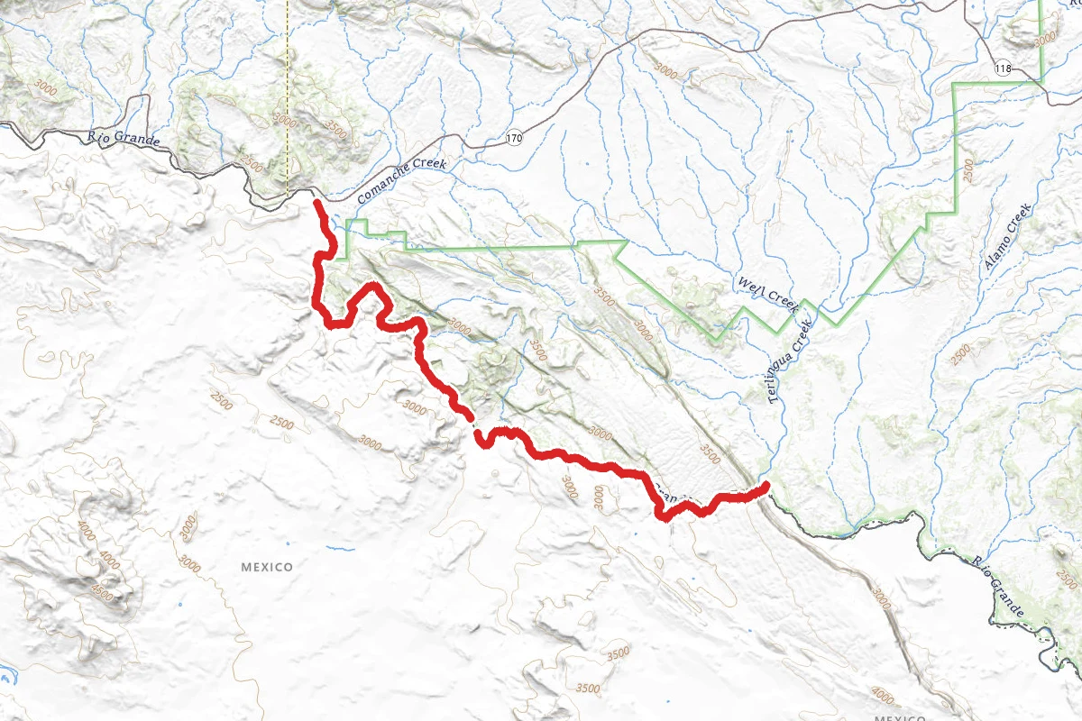 Santa Elena Canyon River Kayak Route