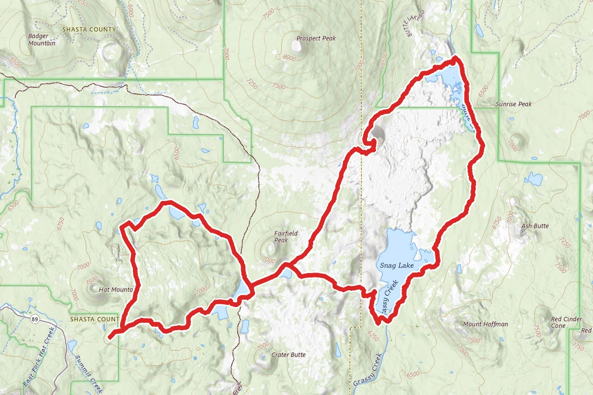 Butte Lake, Snag Lake, Twin Lake, Silver Lake Loop