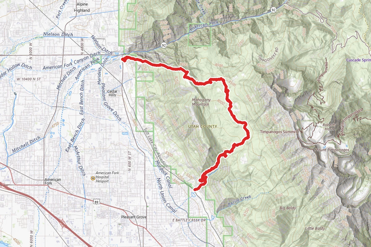 Mahogany North Peak to Grove Creek Canyon