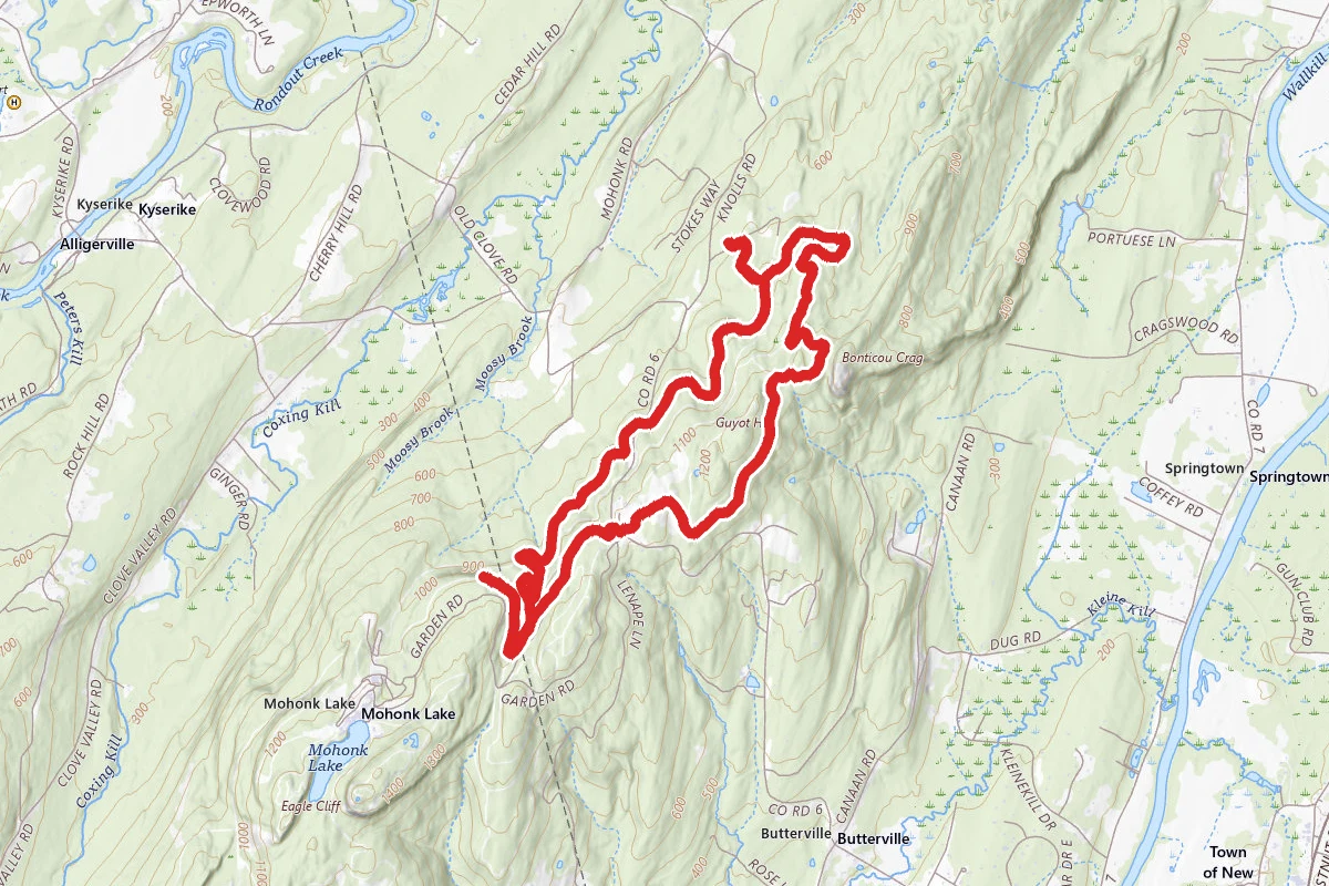 North Lookout via Bonticou Road and Cedar Drive Loop