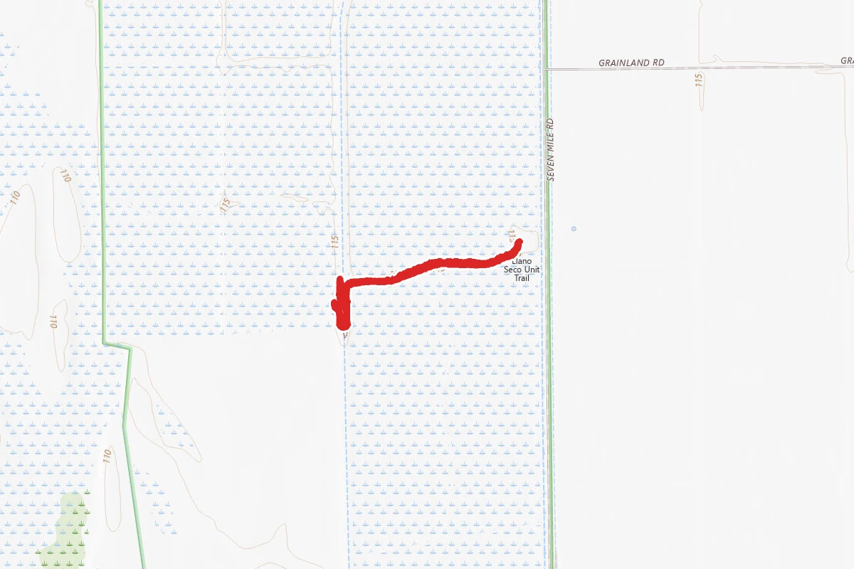 Llano Seco Trail route map