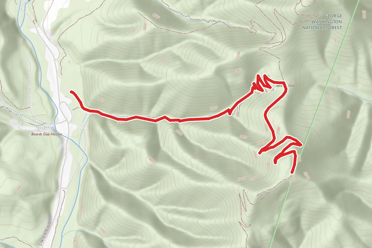 Beard's Gap to Brushy Hallow (Mountain Momma) Mountain Top Overlook