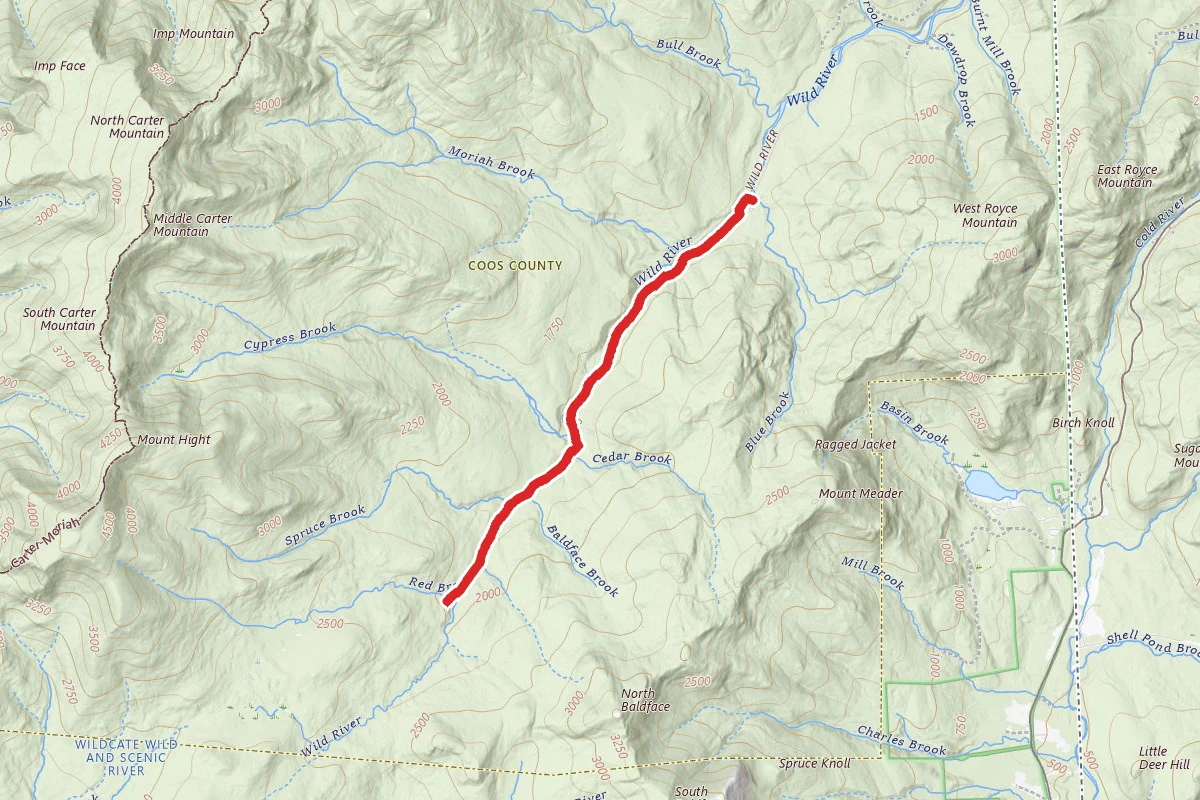 Red Brook Cascade via Wild River Trail