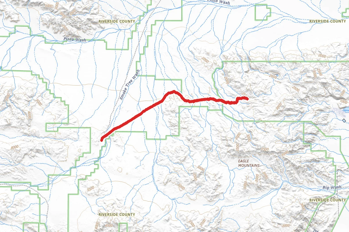 Black Eagle Mine OHV Trail route map