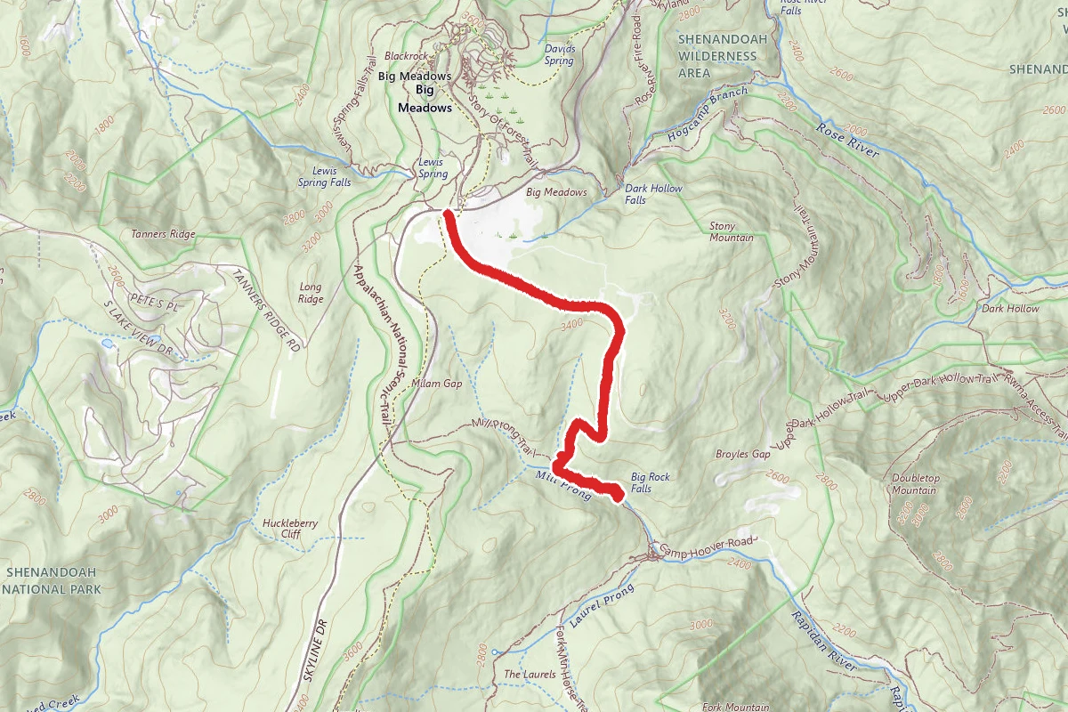 Big Meadow to Big Rock Falls
