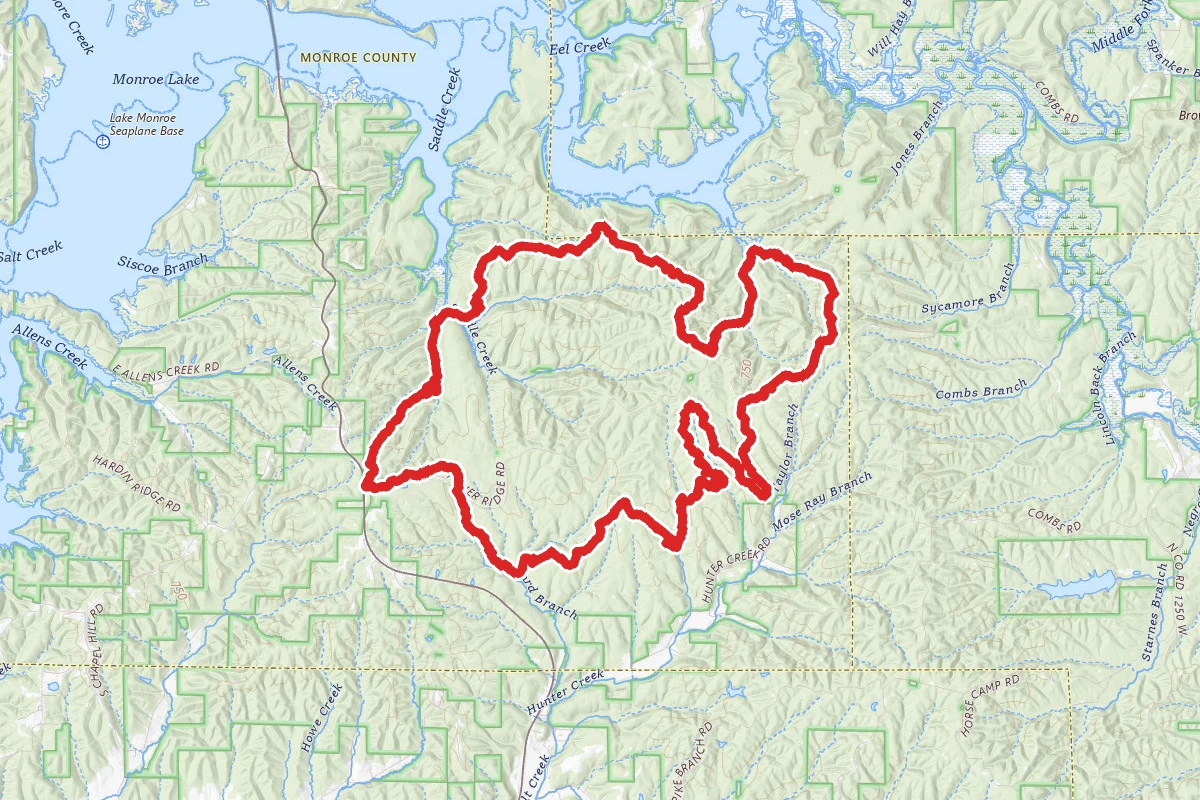 Axsom Branch, Grubb Ridge, Cope Hollow and Martin Hollow