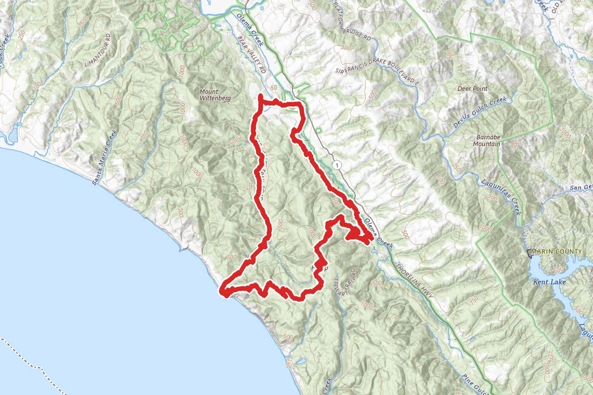 Bear Valley, Coast Trail, Greenpicker, Rift Trail
