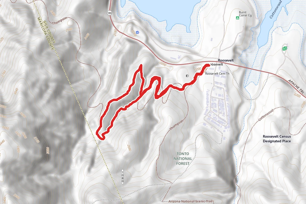 Roosevelt Cemetery Trail and Arizona Trail Short Loop