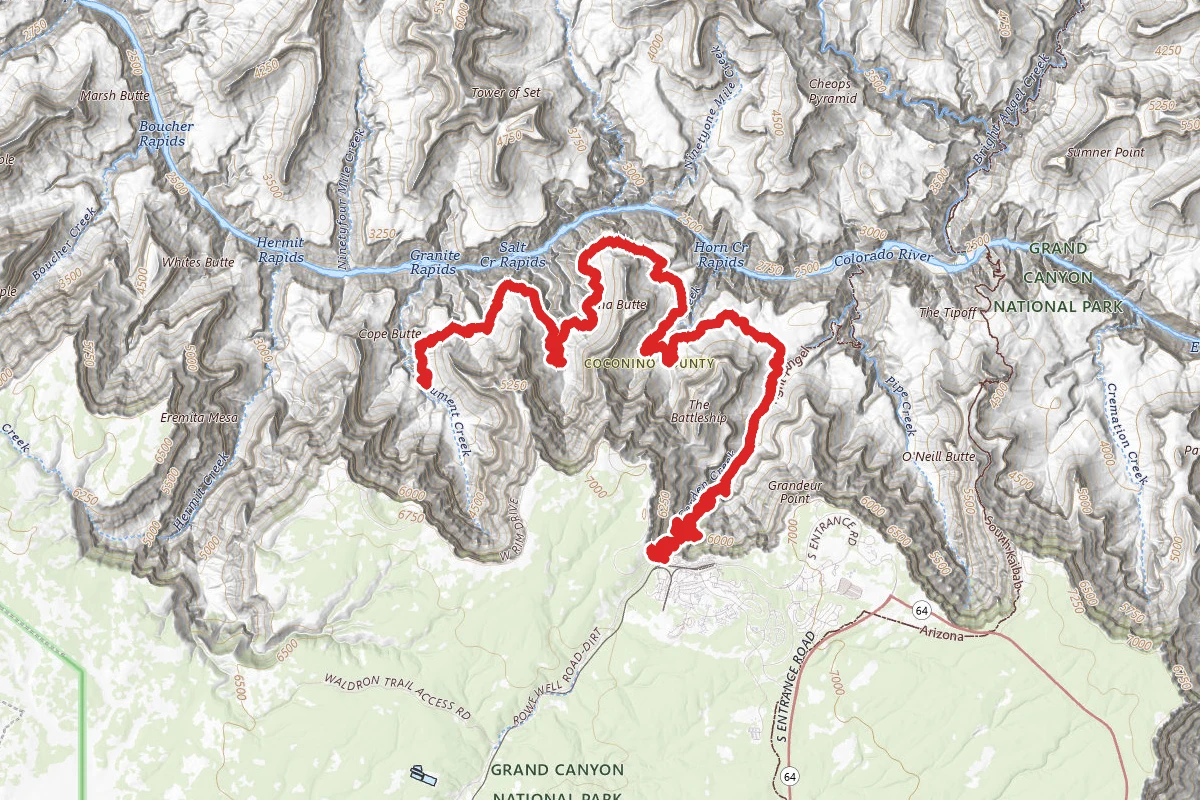 Tonto Trail to Monument Creek