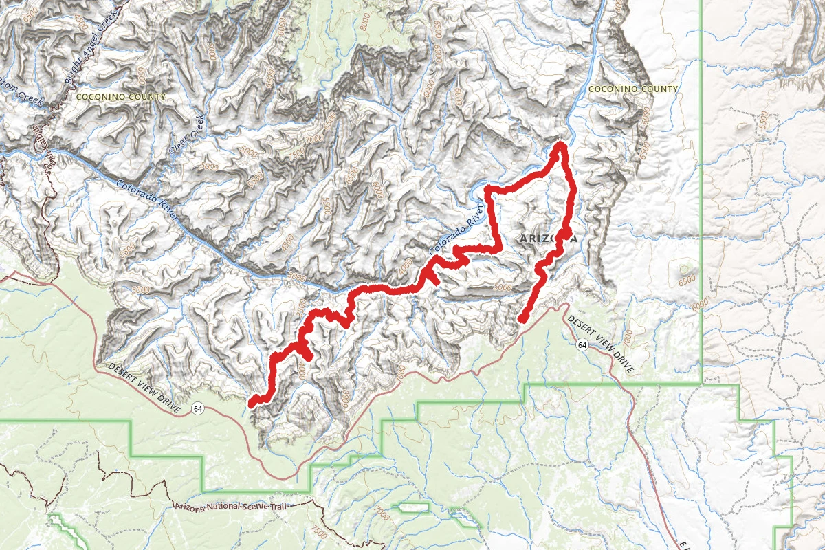Tanner Trail to Grandview Trail and Grandview Point