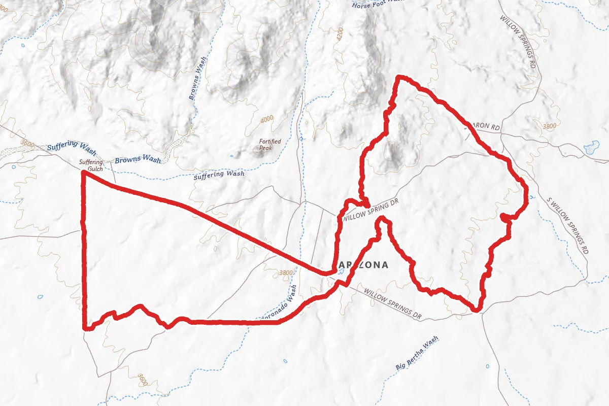 Gasline Trail to Highpoint Single Track Trail Loop