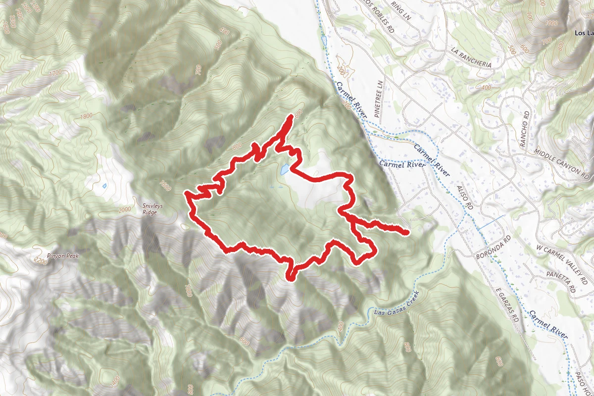 Oakview Trail, Snively's Ridge Trail, Sage Trail, and Mesa Trail