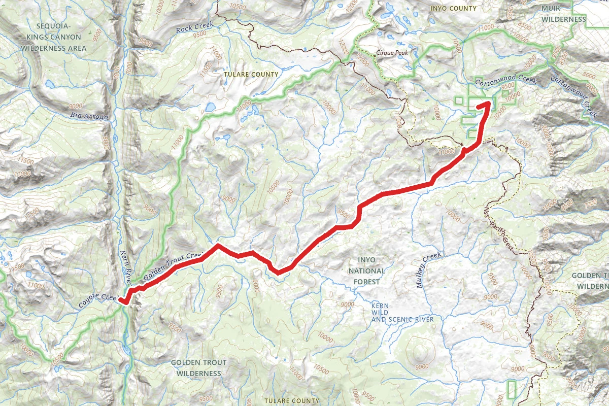 Horseshoe Meadow to the Kern River