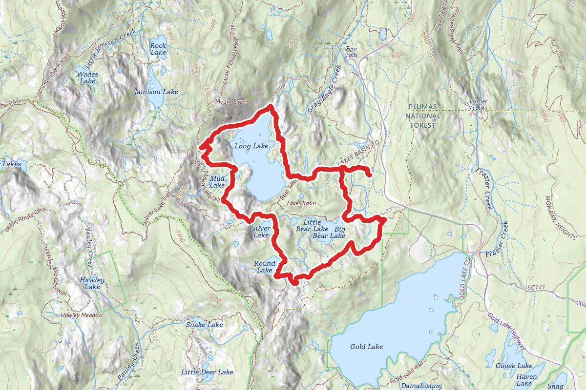 Lake Basin Trail to Long Lake to Round Lake Trail Loop