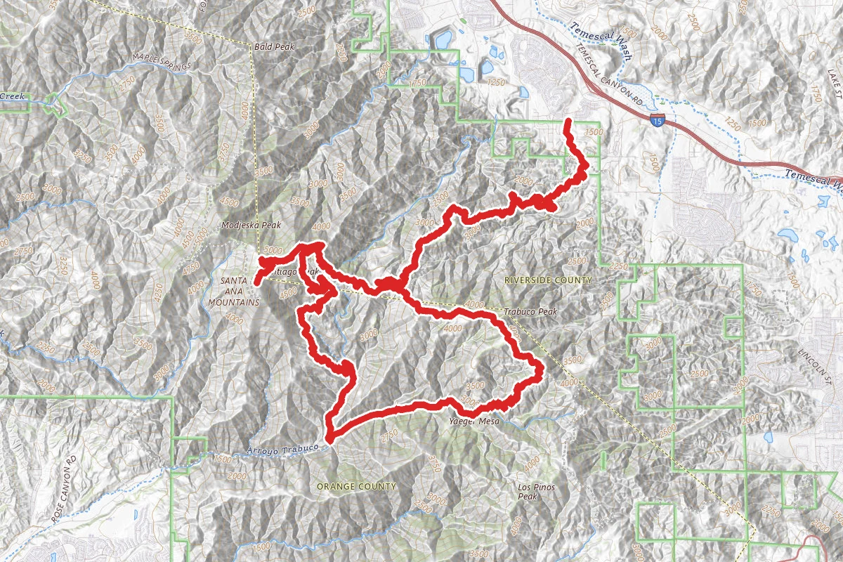 Santiago Peak Lollipop Via India Truck Trail & Holy Jim Trail