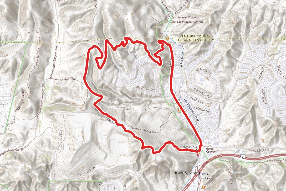 Morrison Ranch, Cheeseboro Ridge and Edison Road to Las Virgenes Canyon Loop