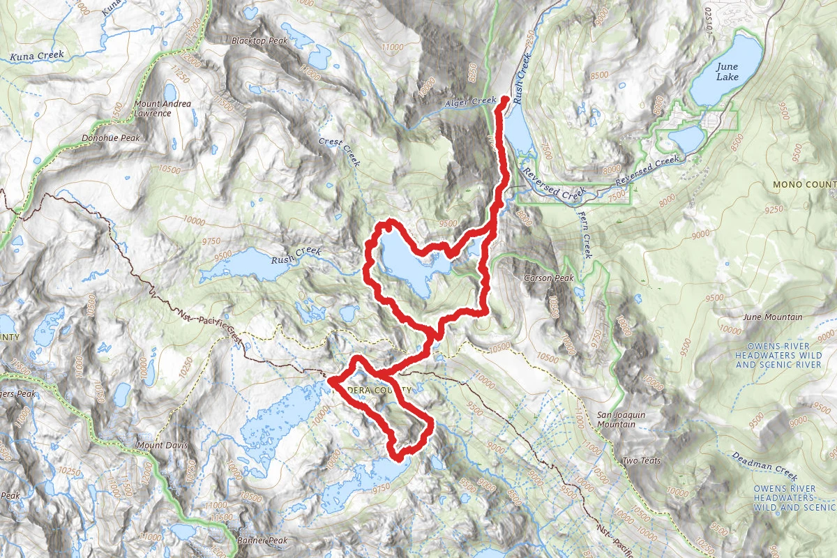 Rush Creek to Clark Lakes to Thousand Island Lake